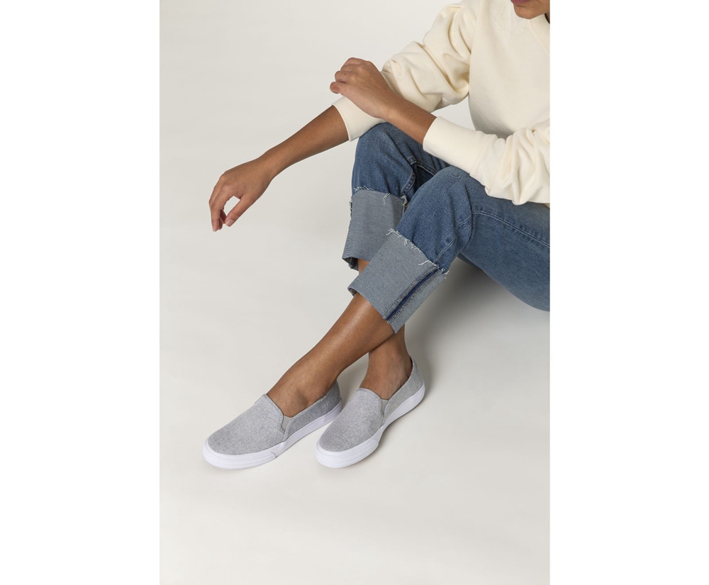 Slip Ons Keds Femme Grise - Double Decker Heathered Woven - 938-ZHBOLV